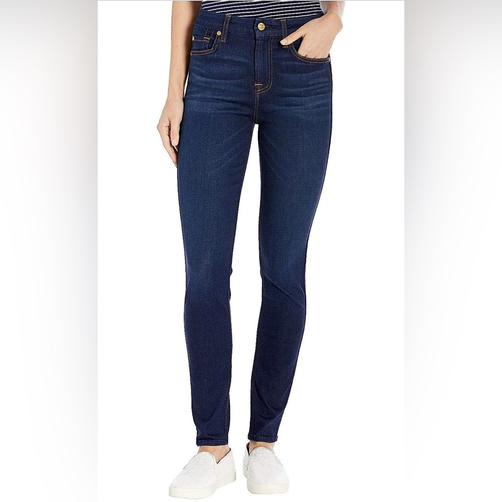 7 for all mankind high waisted skinny jeans size 26